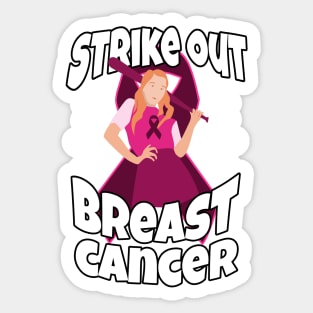 Strike out breast cancer awareness baseball fighters Sticker